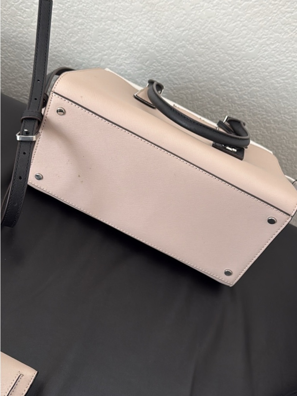 kate spade Pink, White and Black Leather Satchel with Matching Wallet - Picture 6 of 7